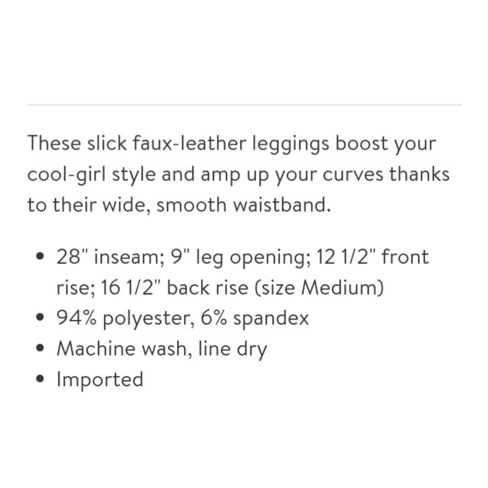 Nordstrom Faux Leather Leggings/Pants - Picture 11 of 11
